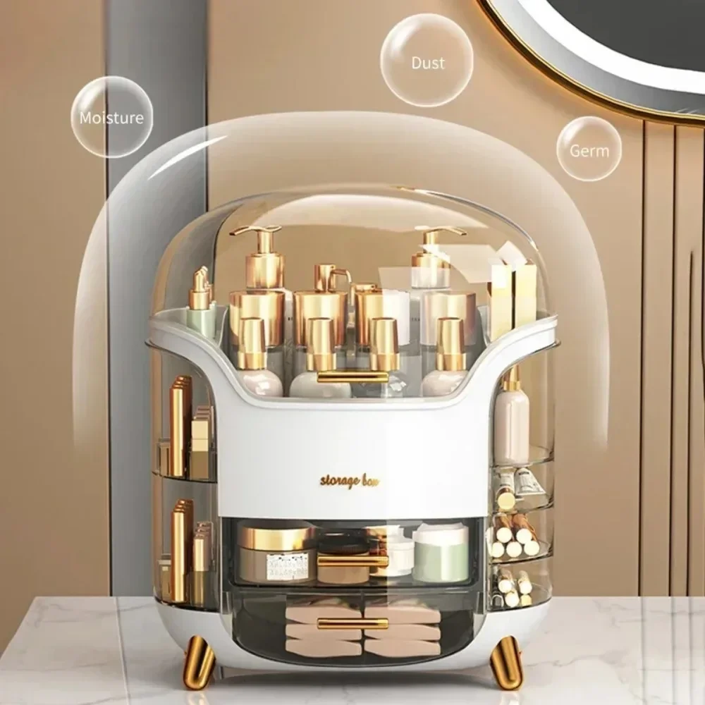 

Desktop Makeup Organizer Transparent Jewelry Cosmetic Storage Box Dustproof Large Capacity Makeup Container Jewelry Lipstick Box
