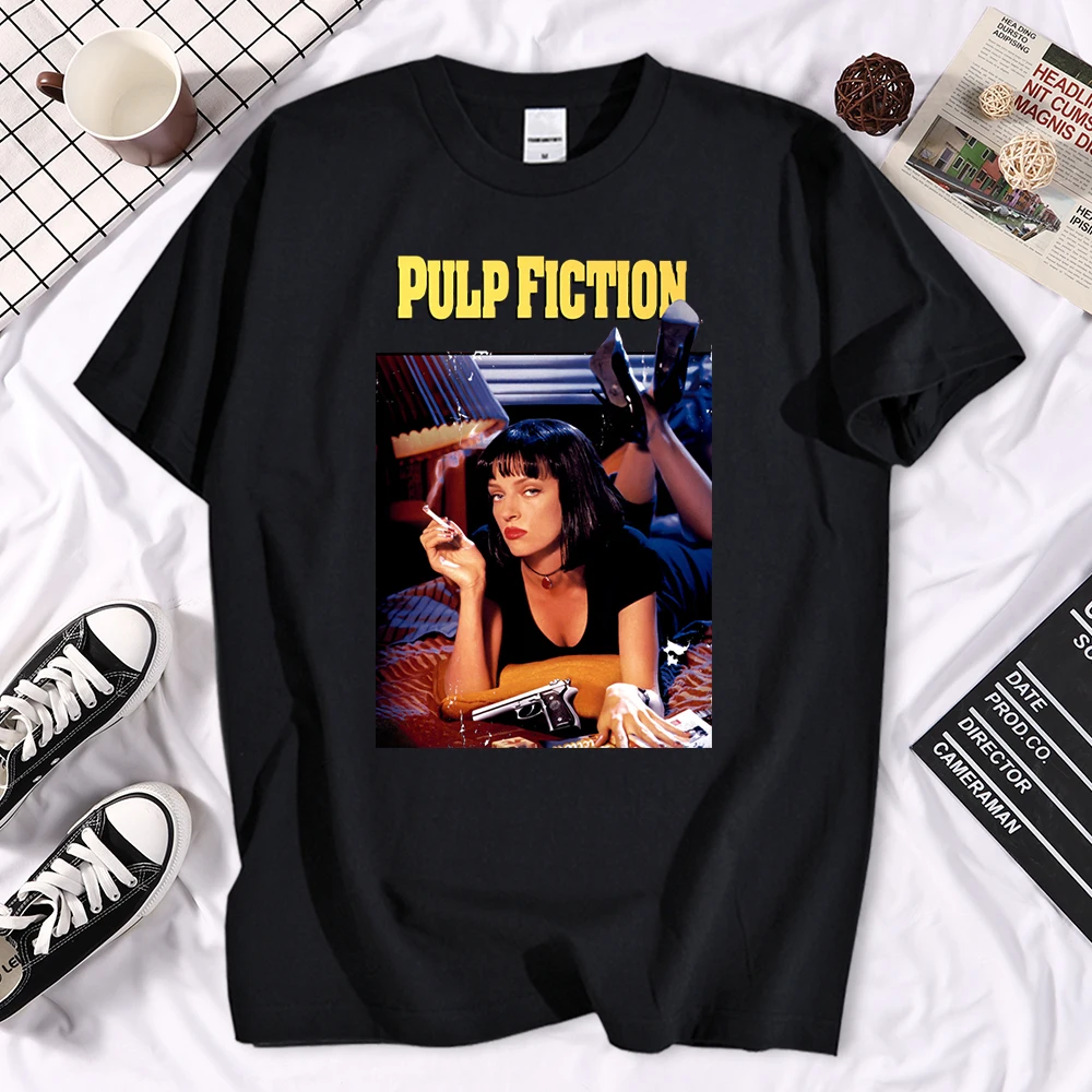 Camisetas gráficas de Pulp Fiction para hombres y mujeres, Tops de manga corta informales de verano, ropa de calle Harajuku Y2k