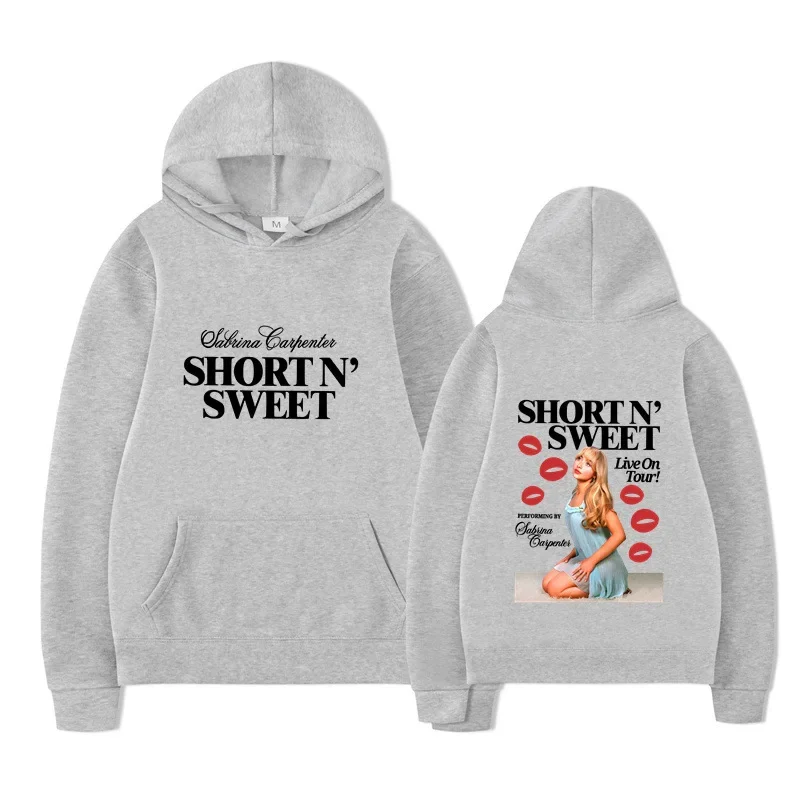 Sabrina Carpenter Short N Sweet Tour estampado Otoño Invierno Sudadera con capucha para hombre ropa de calle Y2K estilo callejero Jersey Casual