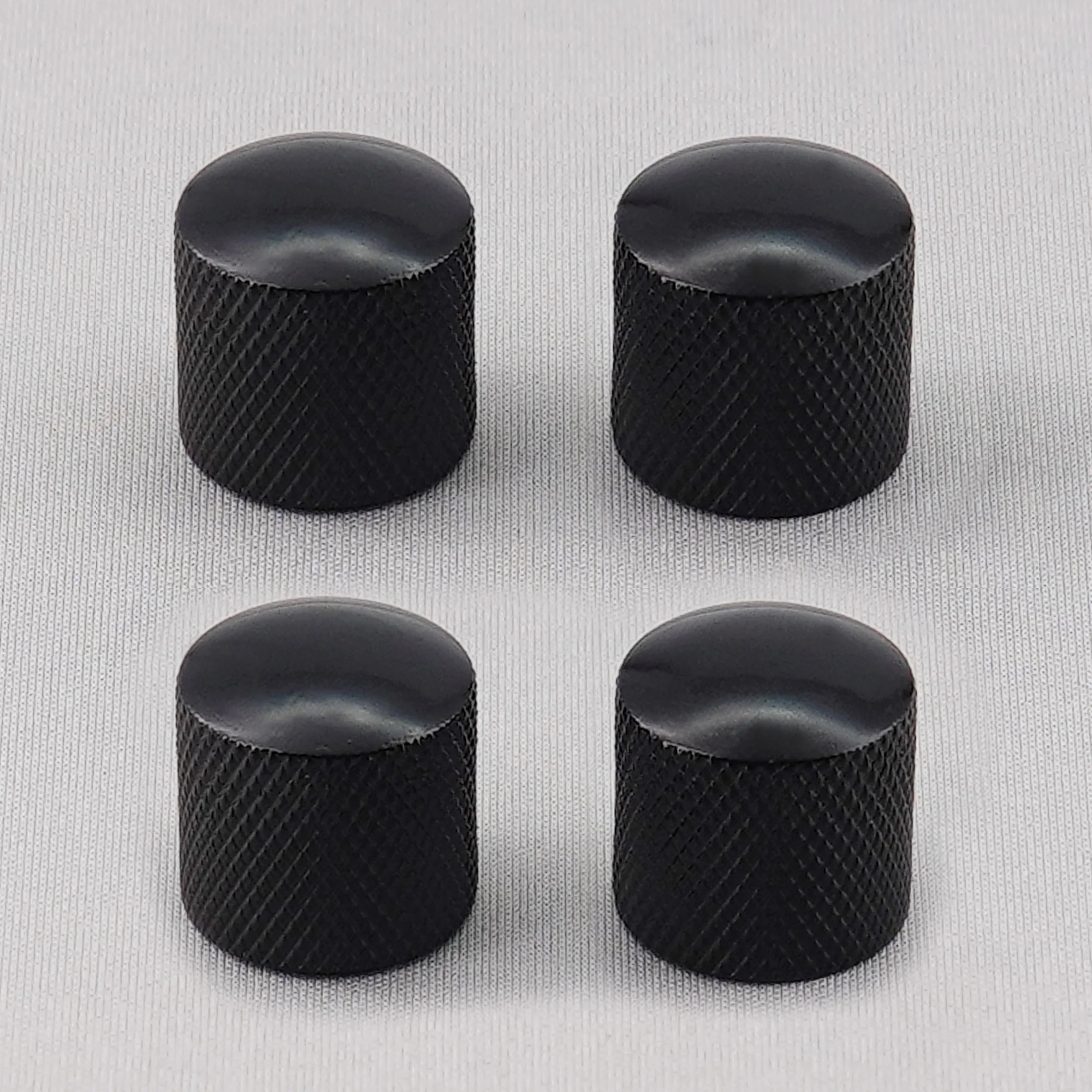 FLEOR 4 Stück Dome Top Gitarre Bass Metallknöpfe Bedienknöpfe Chrom/Schwarz Wählen Sie – Detail 3