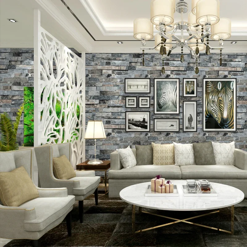 3D Stereoscopic Faux Stone Brick Wall Wallpaper For Walls 3 D Living Room TV Background Vinyl Wallpaper Papier Peint Mural 3D