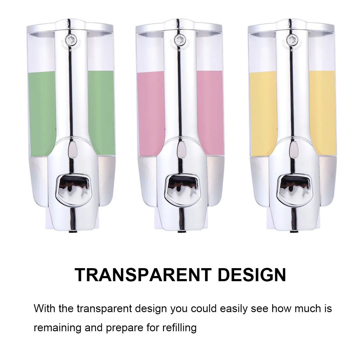 

Wall Mount Soap Dispenser Shampoo Container Refillable Home Hotel Bathroom Lotion Cream Shower Gel Storage Bottle