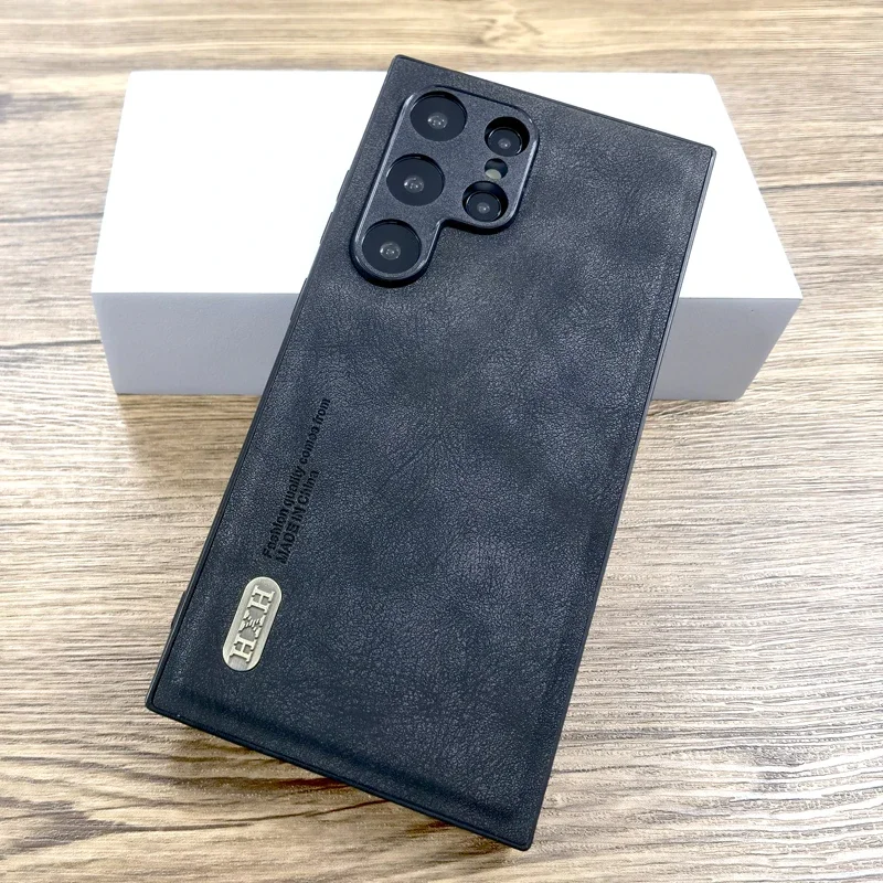 

Retra Leather Case For Samsung Galaxy S24 S23 S22 S21 Ultra Plus A55 A15 A54 A25 A35 5G Full Covers Support Car Mount Adsorption