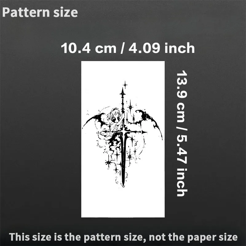 السيف المقدس الملاك العشبية عصير الوشم ملصق الرجال والنساء الجسم مقاوم للماء الوشم Y2K مثير فتاة ساخنة الوشم المؤقت هدية حفلة