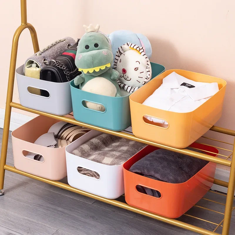 Desk Plastic Sundries Storage Box Cosmetics Jewelry Wardrobe Clothes Small Things Organizer Basket Home Kitchen Containers Tools