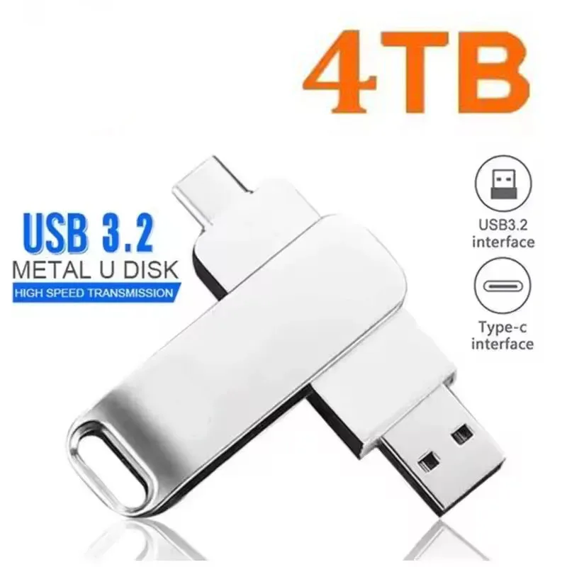 DIXSG Für Xiaomi 16 TB Flash-Laufwerke USB 3.2 U Disk 2 TB High-Speed-Metall-Pendrive Wasserdichter Typ-C-Memoria-USB-Stick USB-Laufwerke