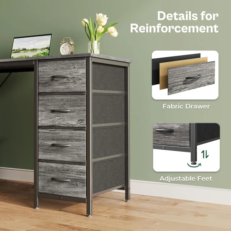 47 Inch Computer Desk with 8 Fabric Drawers, Office Desk Work Desk Home Office, Study, Gaming Desk with Drawers, Large Stora