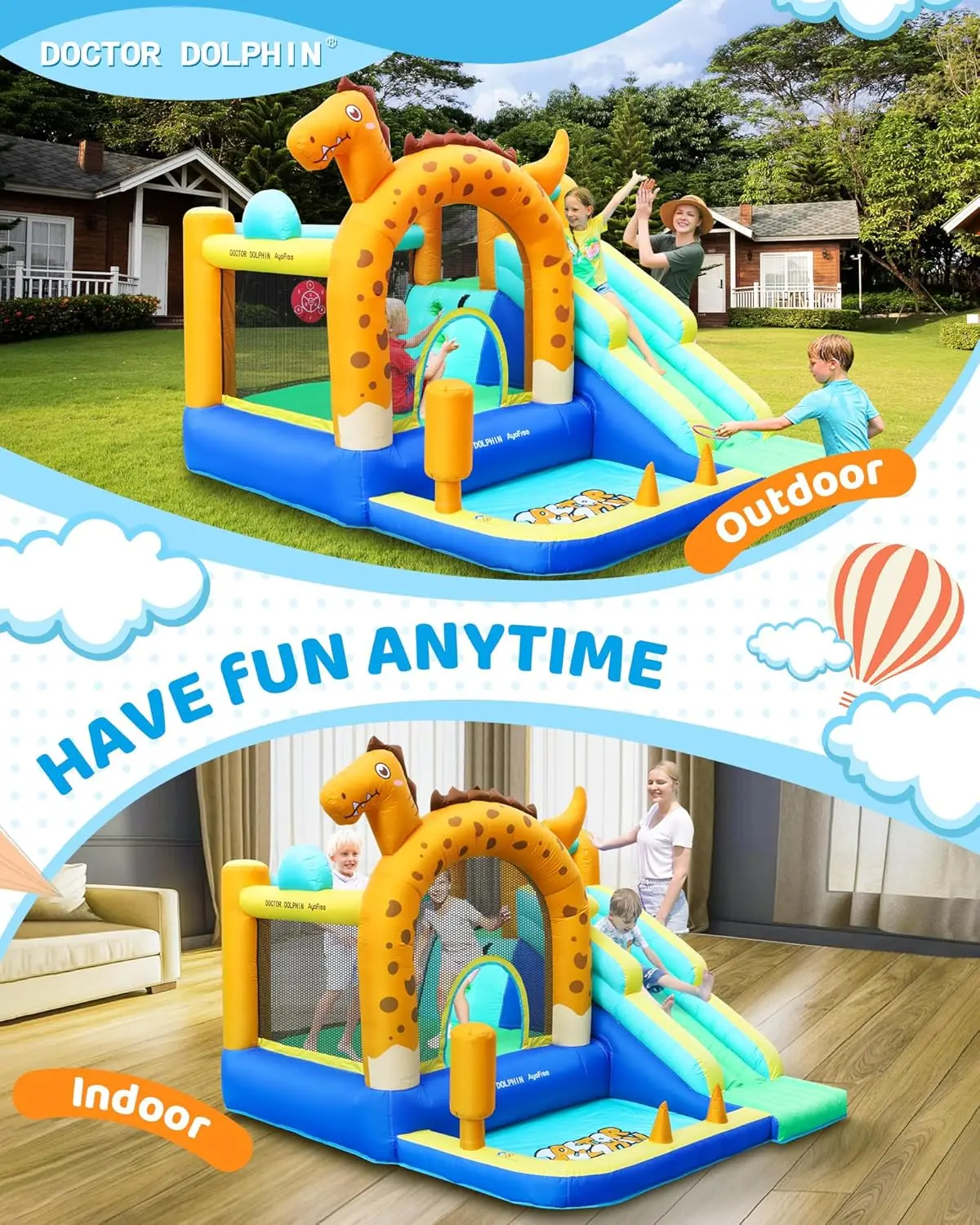 Bounce House Slide Castelo inflável saltando castelo com túneis bola pit para crianças de 3 a 8 anos de idade