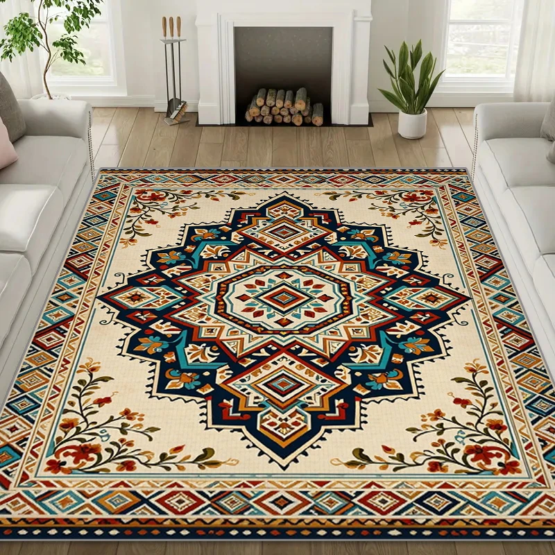 

RAKKS Luxury Bohemian Crystal Area Rug, Low-Pile Crystal Carpet for Living Room & Bedroom Kitchen, Door Mat Home Floor Decor