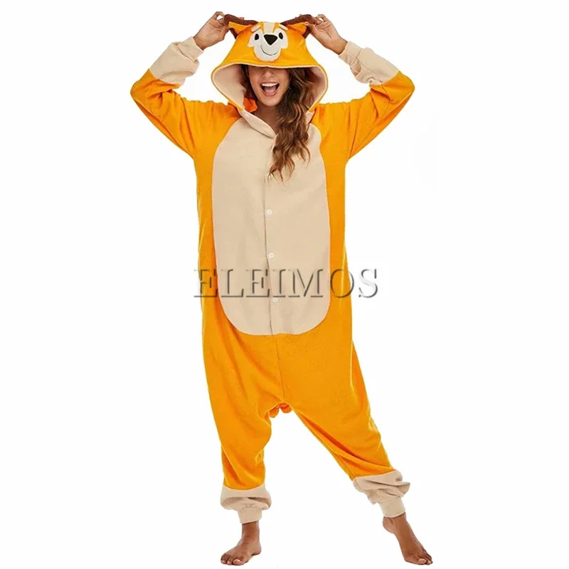 2025 anime traje adulto azul crianças laranja cão kigurumi macacão feminino masculino traje de halloween cosplay macacão presentes de natal