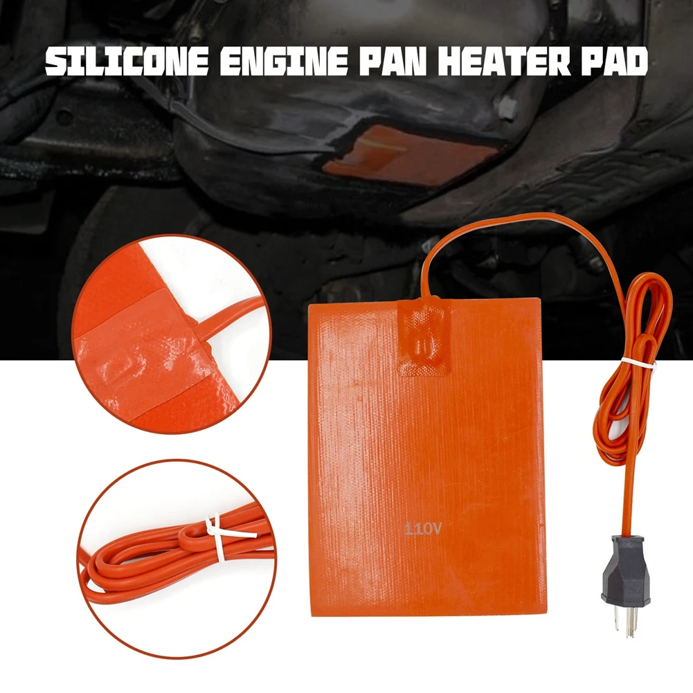 Car Engine Oil Pan Sump Tank Heater Pad 300W Silicone Heating Pad Engine Oil Tank Waterproof with EU Plug G