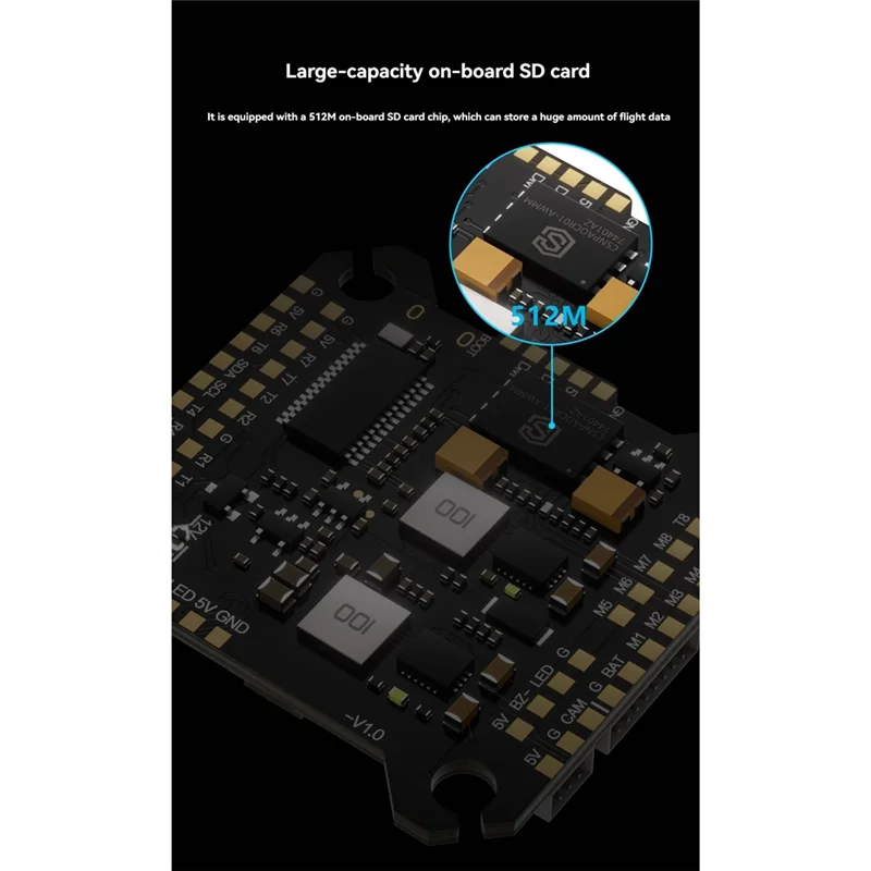 VO-Für RC FPV Drone TAKER F745 BT 8Bit 60A FPV Stack 60A 4-In-1 ESC mit Dual Gyroskop 512 MB Black Box 30,5X30,5 Mm