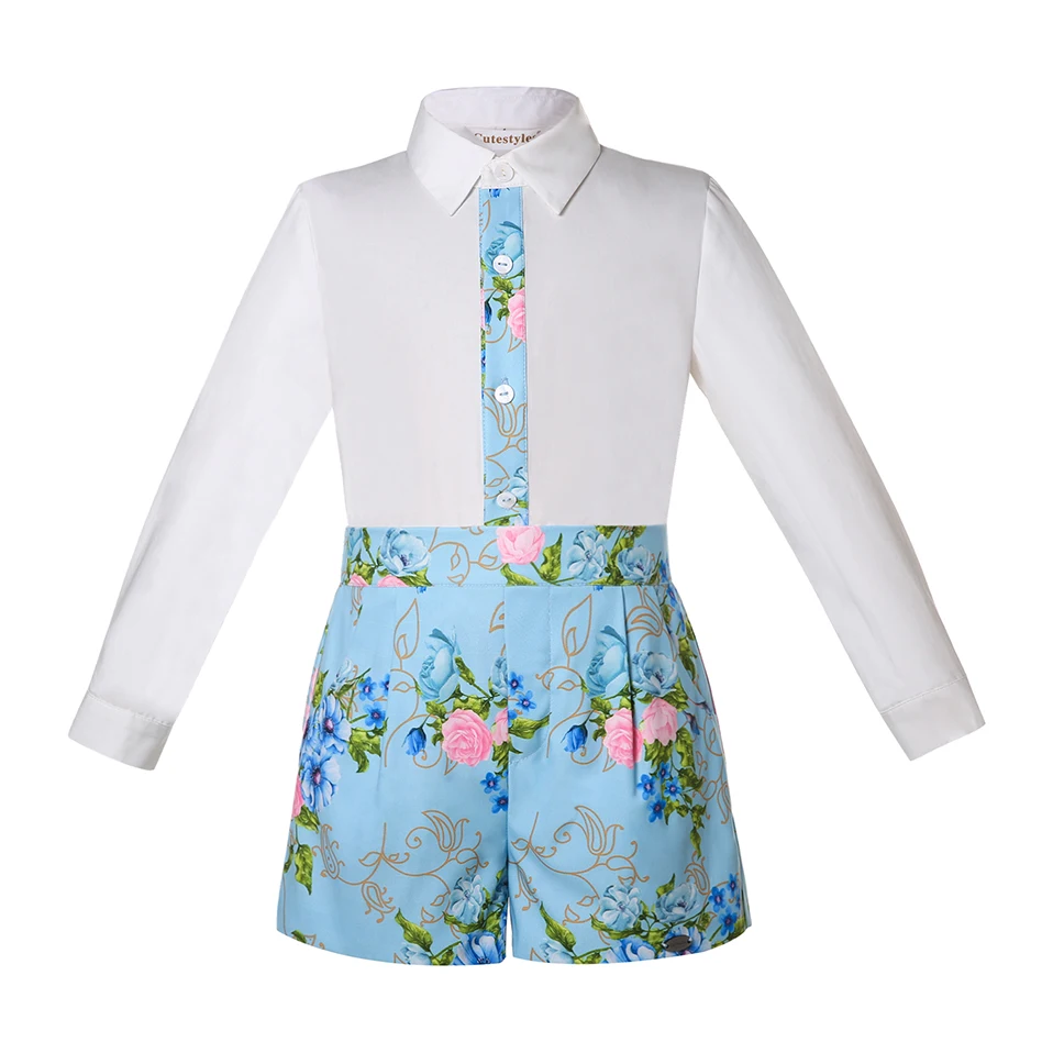 

Pettigirl Kids Clothes Boys Outfits Floral Shorts Birthday Party Decoration Children Sets 2 3 4 5 6 8 Years