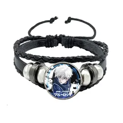 BlUE LOCK Cosplay Anime Character Isagi Yoichi Chigiri Bachira Cartoon Glass Cabochon Leather Bangle Bracelet For Gift To Friend