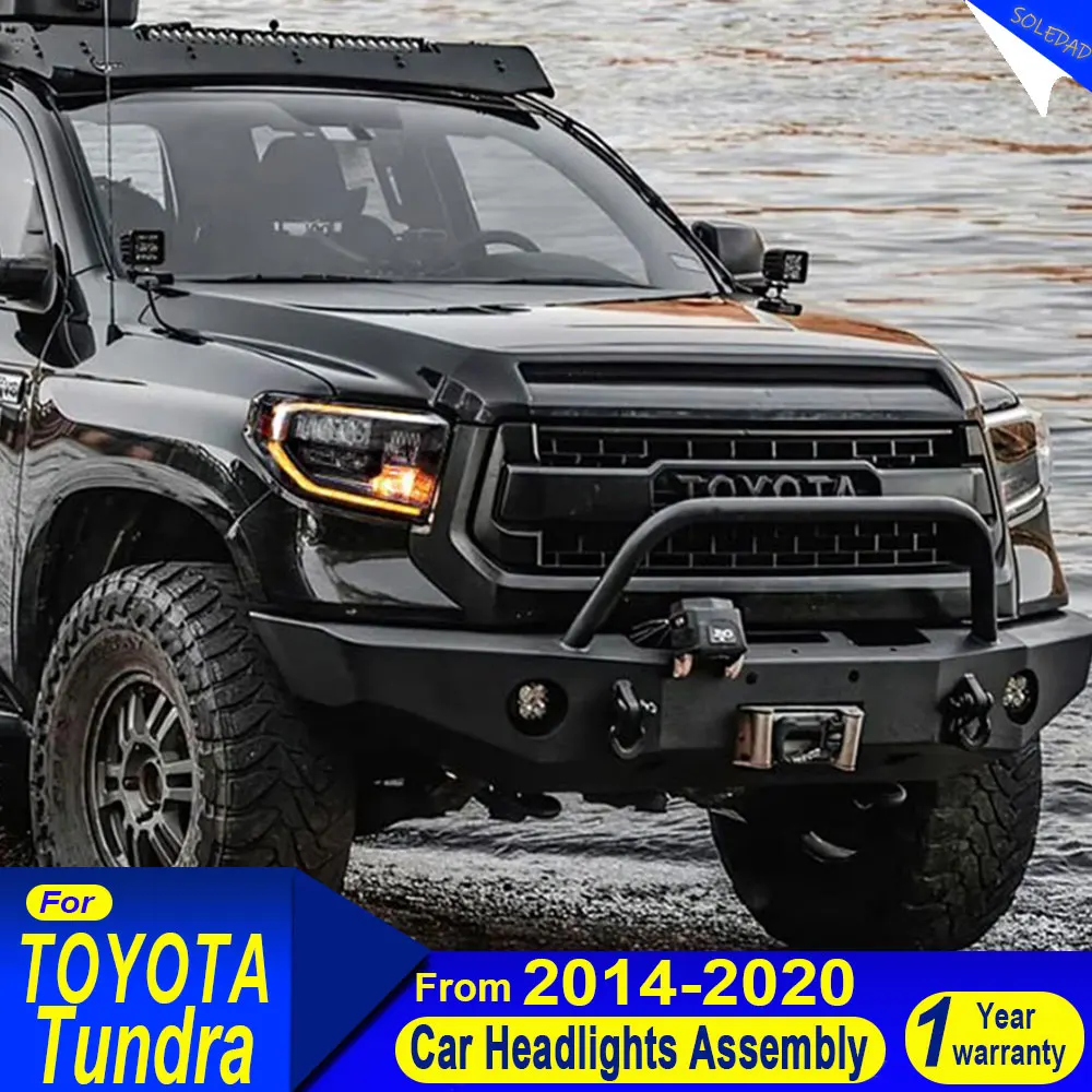 

Автомобильные фары для Toyota Tundra Sequoia 2014-2018, передние светодиодные обновленные фары в сборе, внешние DRL, аксессуары для сигнальных ламп