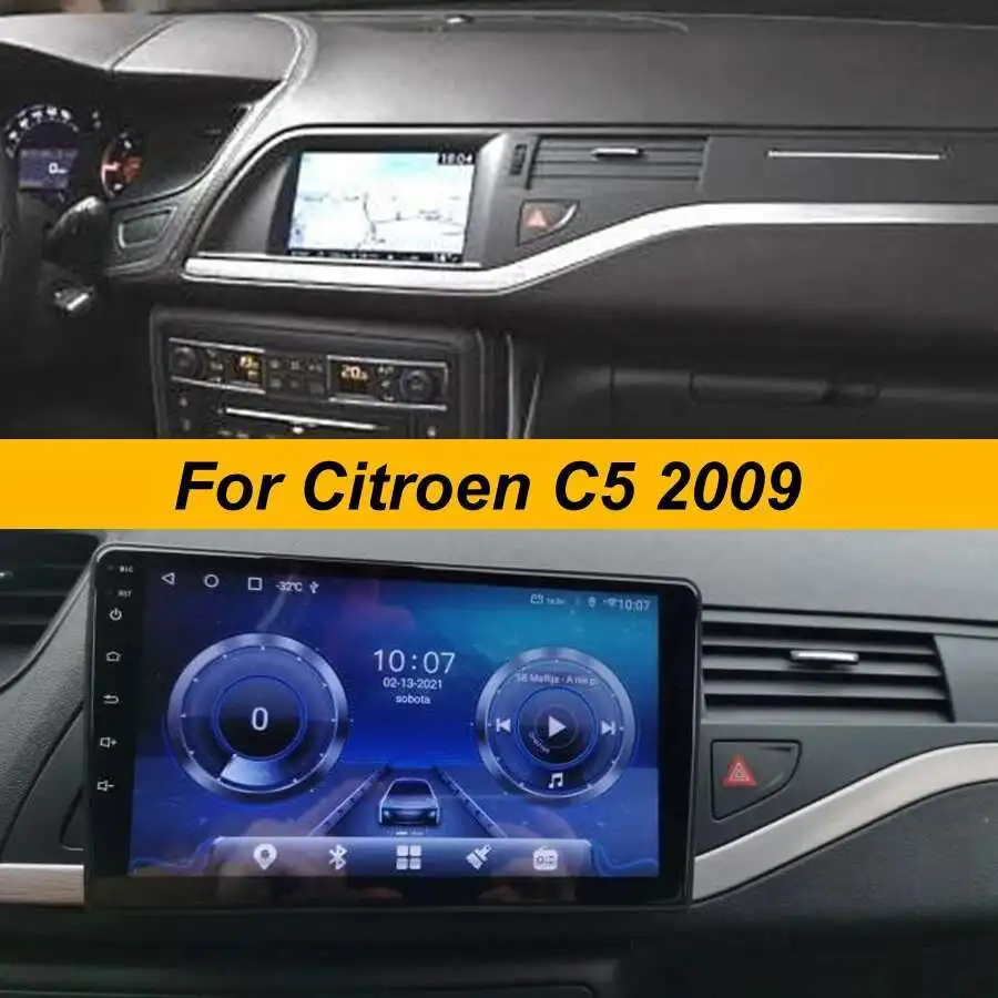 Autoradio وحدة رأس ستيريو لسيتروين C5 2008 2009 2010 2011 2 Din أندرويد 15 راديو السيارة الوسائط المتعددة مشغل فيديو الملاحة لتحديد المواقع