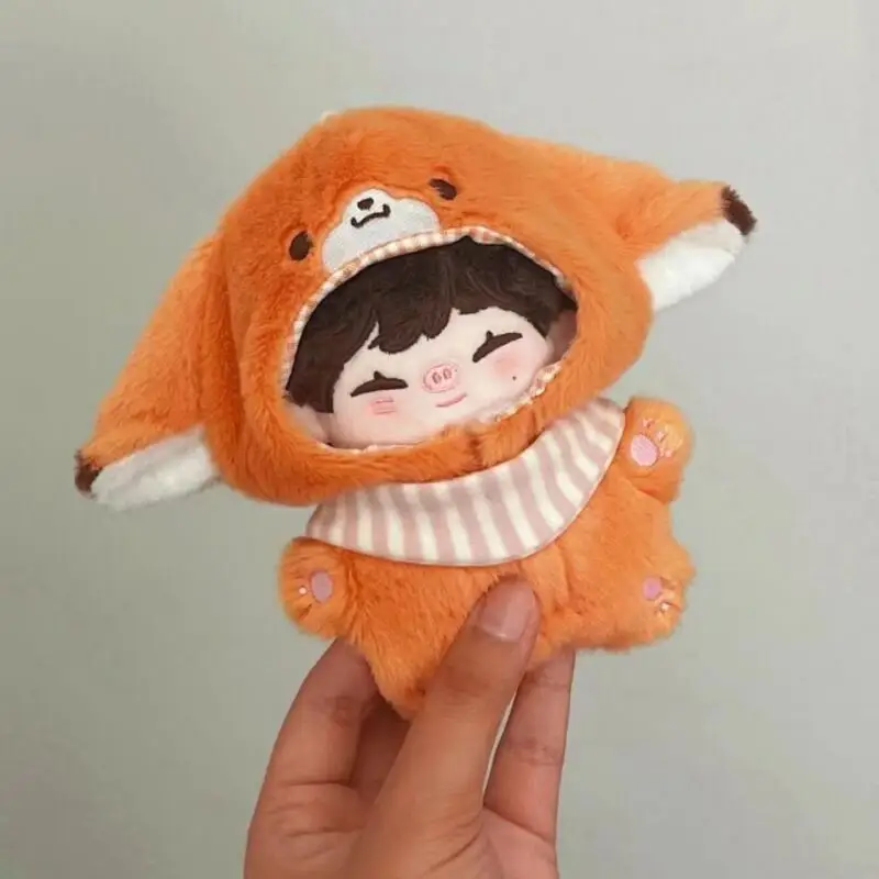 About 10Cm Love and Deepspace Merchandise Attribute-Less Cartoon Tiger Fox Panda Kawaii Plush Doll Clothes Coverall Bestie Gift