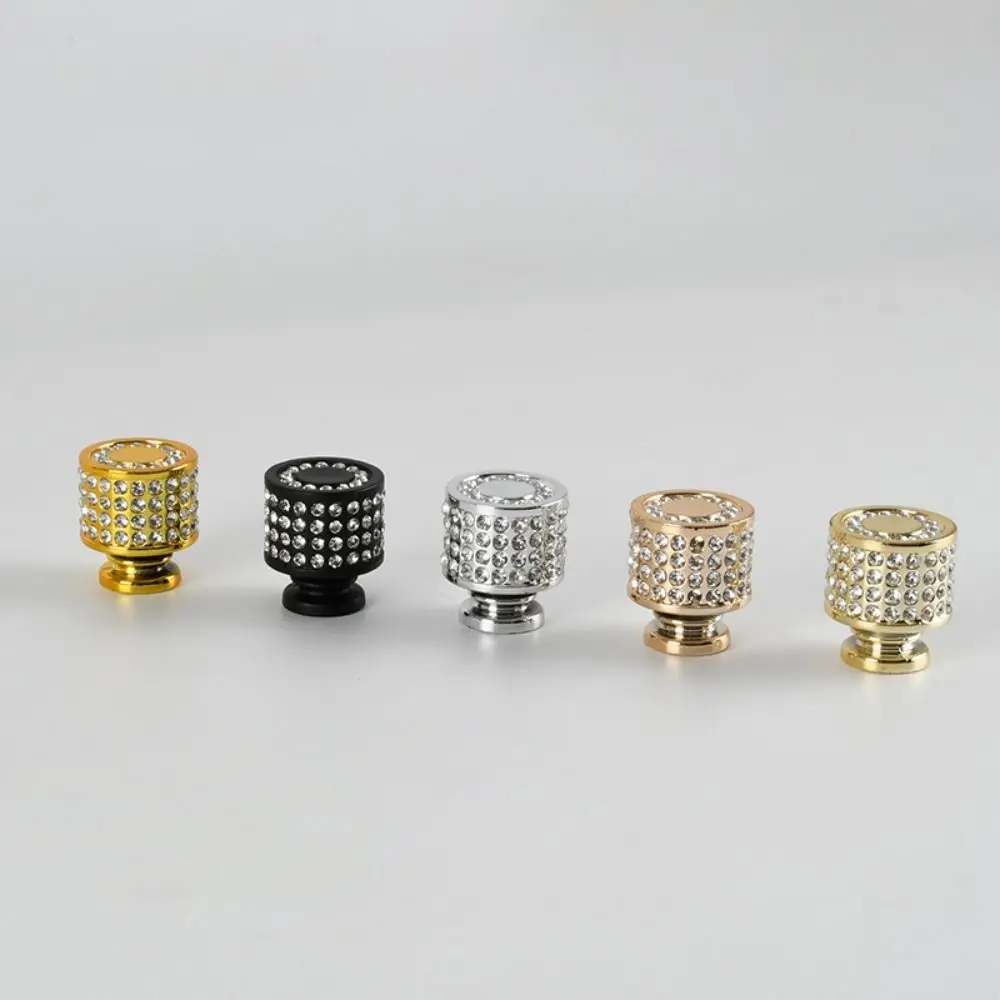 2PCS Single-hole Cabinet Door Handles Crystal Rhinestone Drawer Pulls Luxury Simplicity Furniture Handles