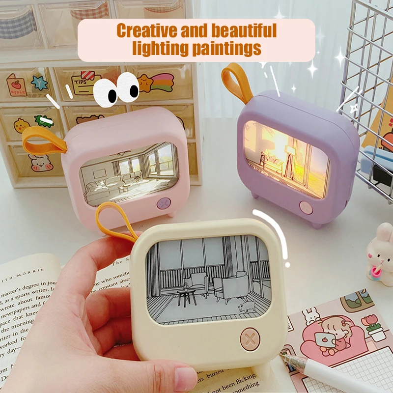 LED Rechargeable Light Painting Night Light Desktop Decoration Atmosphere Light Cute Style Suitable For Children Bedroom Dresser