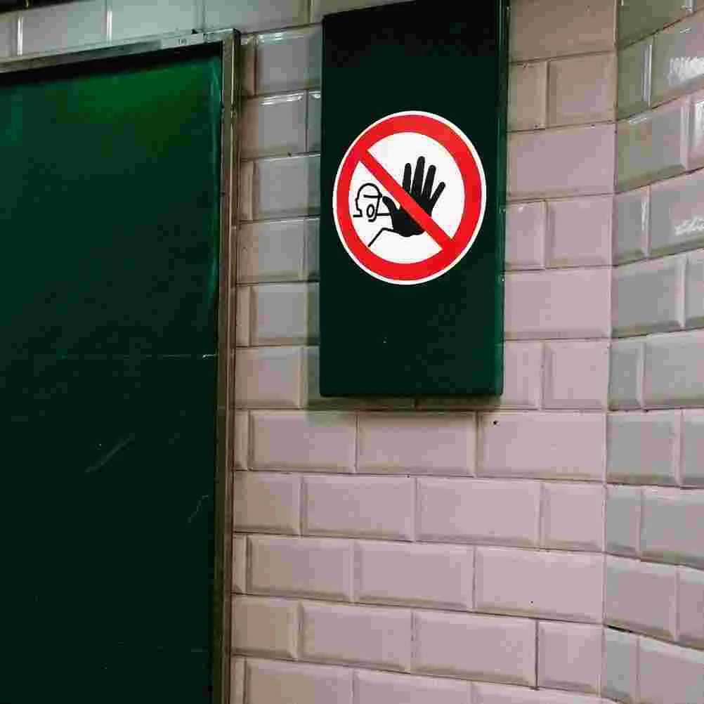 5 Pcs Warning Stickers Round No Entrance Label The Sign Labels Posted Signs Trespassing Self-adhesive Vinyl Caution Decal