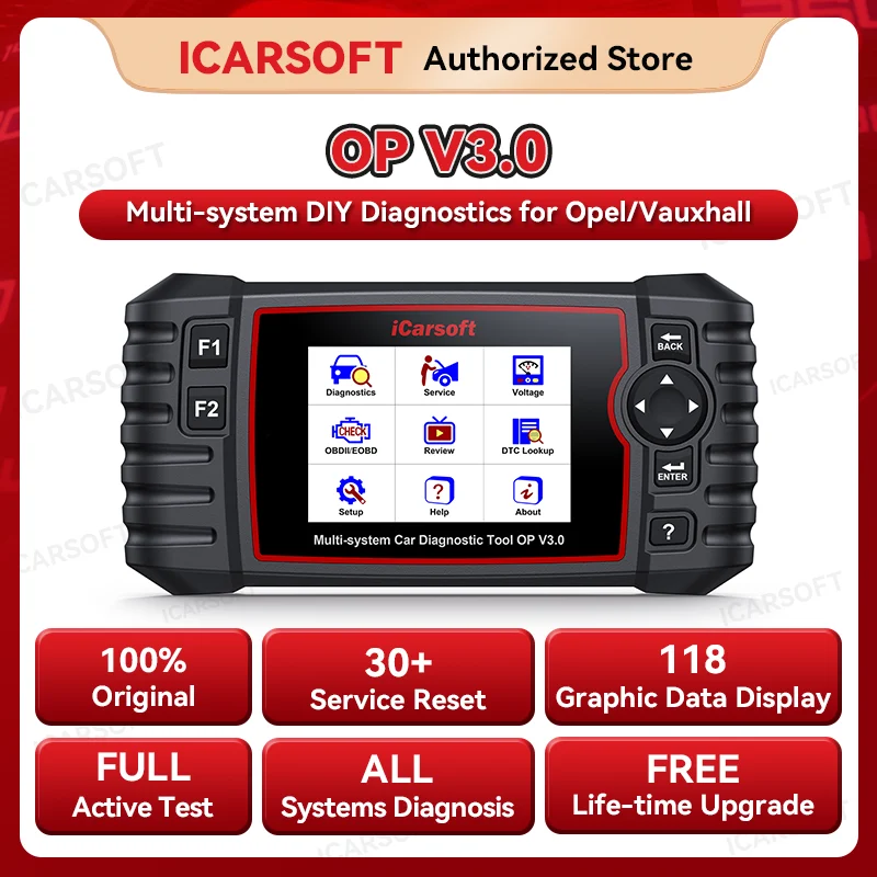 iCarsoft OP V3.0 For Opel/Vauxhall Professional Multi-System OBDII Car Diagnostic Tool TPMS DPF OIL Reset Auto-VIN for Pros.