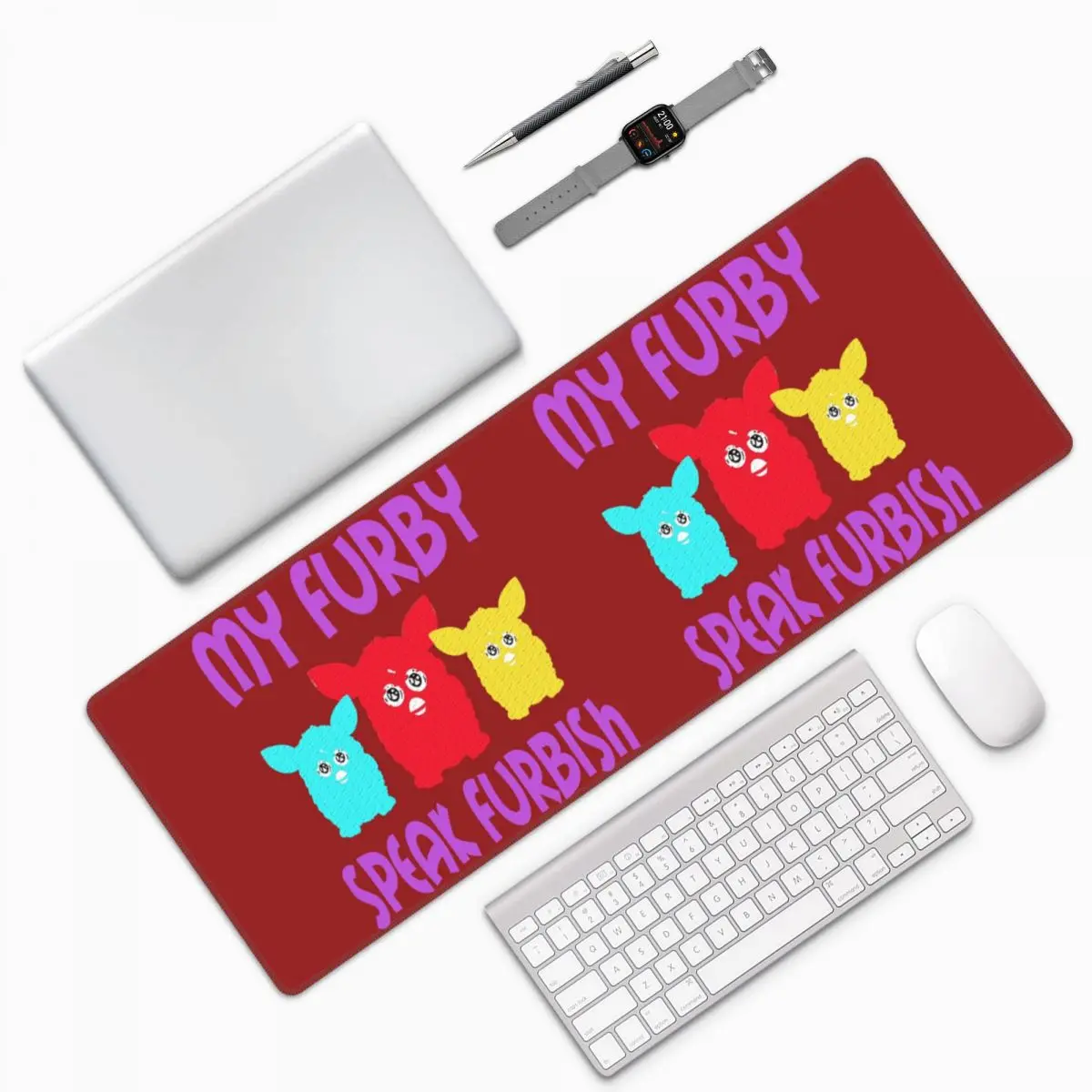 Nightmare Furby Cartoon Robot Toys Large Mouse Pad Computer Keyboard Mouse Mat Gamer PC Laptop Desk Mat Table Mats