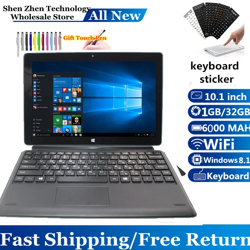 Hot Sales 10.1'' Windows 8.1 Tablet PC LT1067 WIFI 1GB DDR+32GB Dual Camera Quad Core  Z3735G 1.33G 1280 x 800 IPS