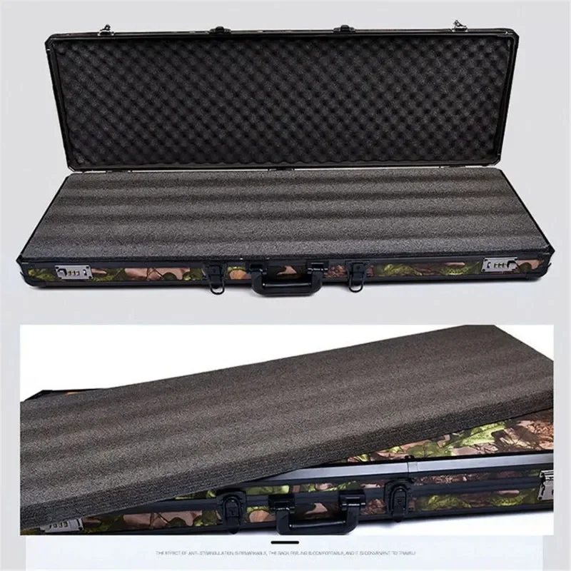 Extra Long Aluminum Alloy Tool Packaging Box Instrument Cases Fish Pole Case Equipment Safety Boxes Storage Box with Sponge