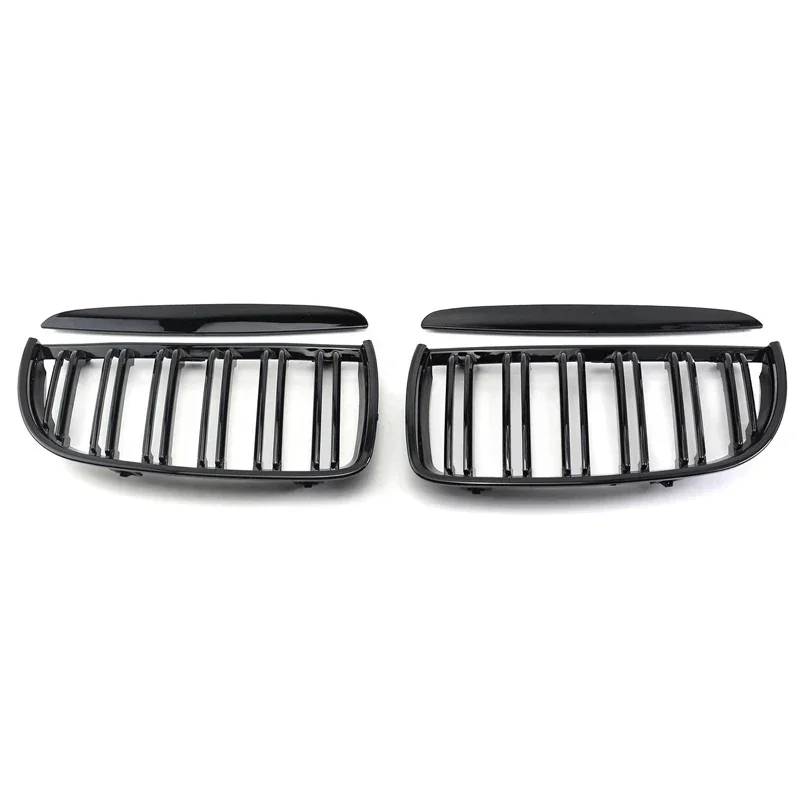 4PC/SET Pair Car Front Kidney style Double Slat Grille Set For BMW E90 E91 2005-2008