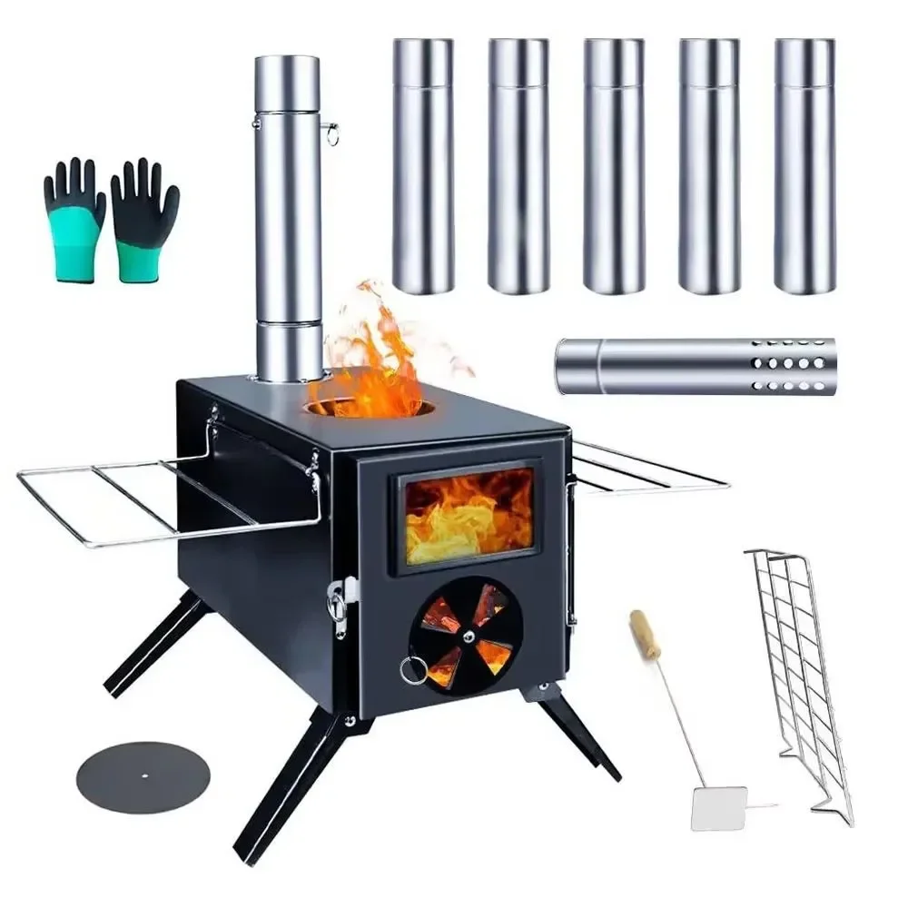 Portable Outdoor Camping Picnic Wood Burning Camp iron Tent Stove