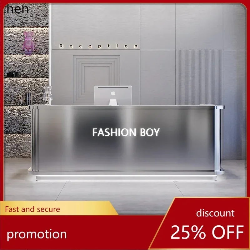 YY- stainless steel front desk clothing store hairdresser gym checkout page dance studio reception desk pub bar