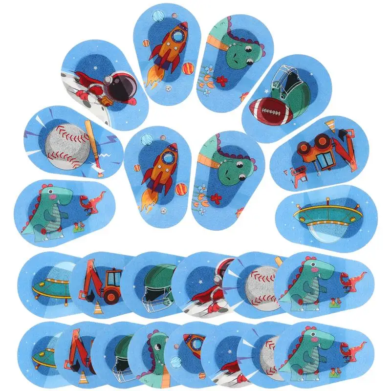 24Pcs Single Eye Patches Cartoon Non-Woven Fabric Blindfold Vision Corrector Eye Patches Children Amblyopia Correction Eye Masks