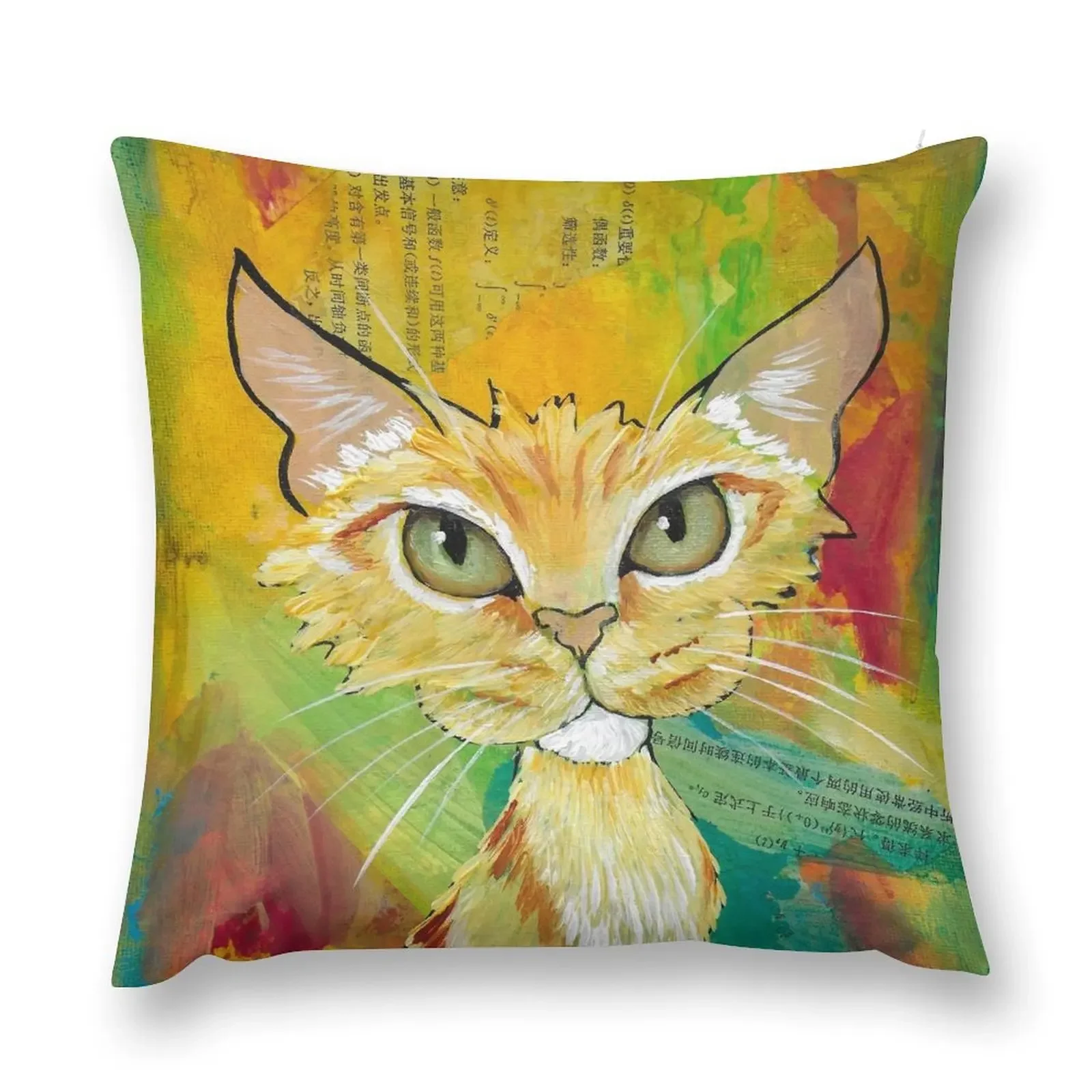 Buttercup Funky Feline painting Throw Pillow Sofa Cushions Cover Cushion Cover Set home decor items pillow