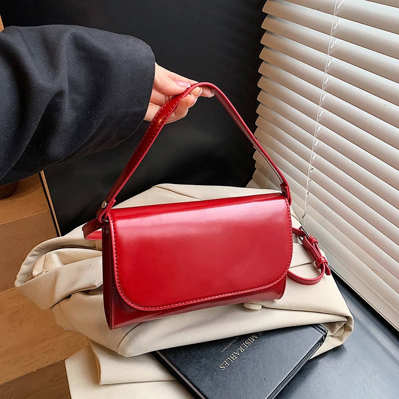 

Simple Fashion Women Small Square Bags Spring Summer Solid Color Versatile Single Shoulder Bag Classic Retro PU Crossbody Bags