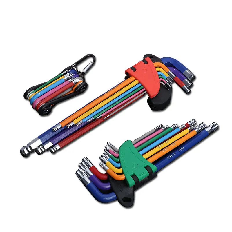 9Pcs Hexagonal Wrench Set Hexagonal Plummer Hexagonal Universal Screwdriver Tool L Wrench Hand Tools for Bicycle Repairs