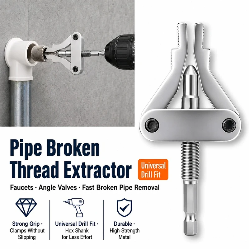 Pipe Extractor Tool Broken Thread Puller Hex Shank Power Drill for PPR PVC Plastic MPP Pipes DN20/25/32 1/2″ 3/4″ 1″ Inch Tool