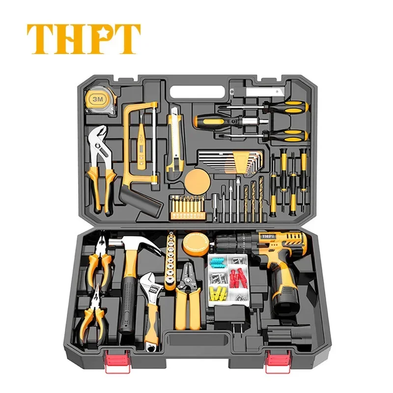 Kit combinado de Hardware, herramientas inalámbricas, juego de máquina perforadora, otra llave manual, caja de herramientas, kit de herramientas, juegos de herramientas