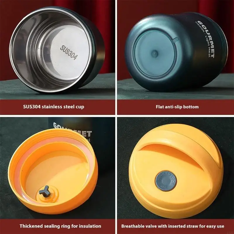  Vacuum Insulated Large Capacity Nonrust Steel Water Bottle 550ml Wide Mouthes Drink Bottle For Sports Cold Retention
