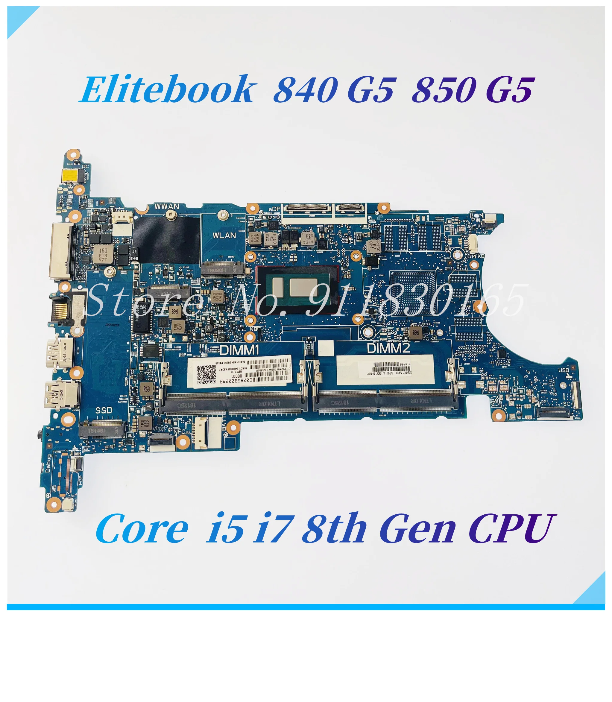 L15518-601 6050A2945601-MB-A01 do HP Elitebook 840 G5 850 G5 płyta główna do laptopa z rdzeniem I5 I7/8th Gen CPU UMA 100% testowana