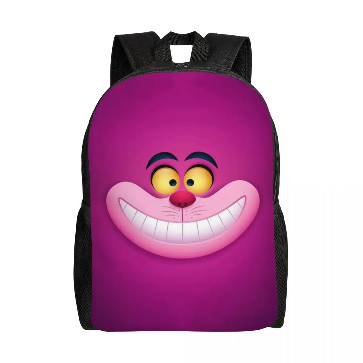 Custom Smiling Cheshire Cat Backpack for Boys Girls Animal School College Travel Bags Women Men Bookbag Fits 15 Inch Laptop