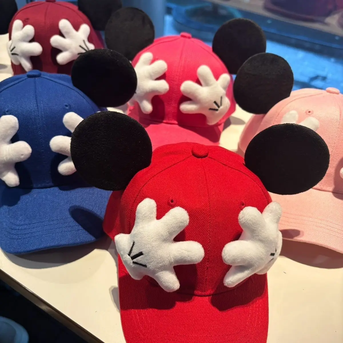 Parent-child matching set Cute Mouse ear Baseball Cap Adjustable Snapback Hat Children's Teens Adults Cartoon Sun Hat