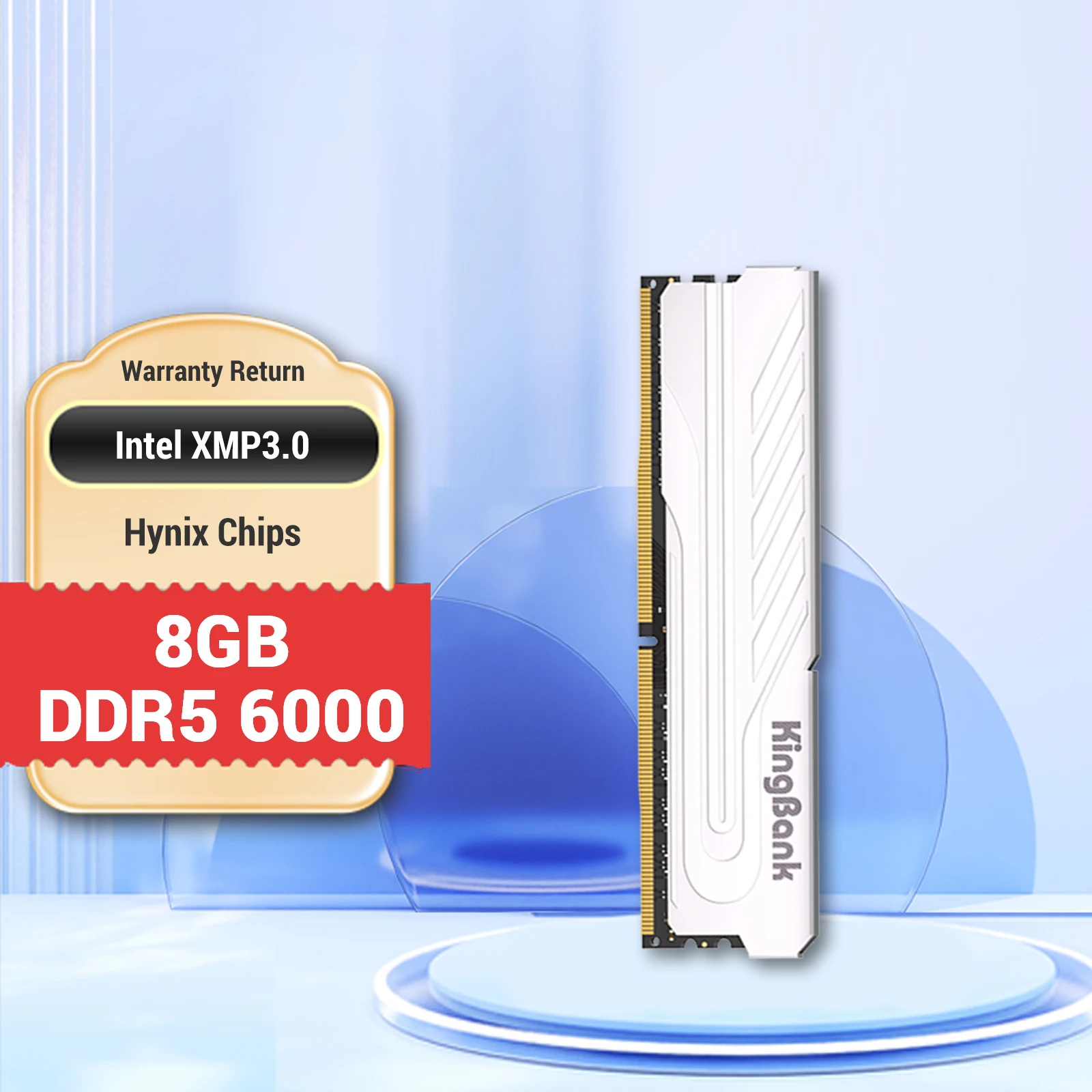 Kingbank Desk Ram Memory DDR5 8G 16G 32G 6000/6400Mhz XMP Silver Heatsink Desktop Memory Dual Channel DDR5 with Heat Sink