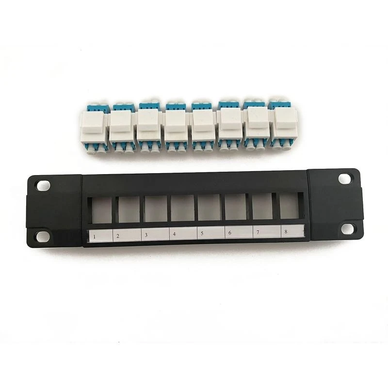 

652F 8 Port Optical Fiber Patch Panel Support 1U Patch Panel UTP 19-Inch Wallmount or Rackmount Down Block