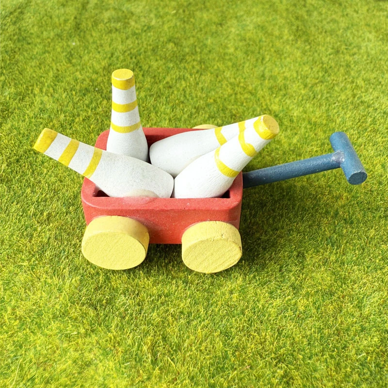 1:12 인형집 미니어처 볼링 카트 가구 홈 모델 장식 장난감 인형집 액세서리 야외 장난감 액세서리