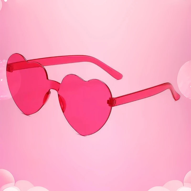 2024 neue Liebe Sonnenbrille Gelee Farbe rahmenlose herzförmige Sonnenbrille schillernde Farbe Sonnenbrille – Detail 2
