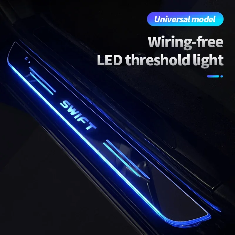 Acrylic USB Power Moving LED Welcome Pedal Car Scuff Plate Pedal Door Sill Pathway Light For Suzuki Swift Auto Accessories