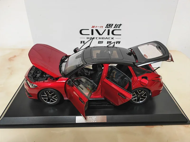 오리지널 동풍 혼다 시빅 자동차 모델 2023 혼다 시빅 스포츠 에디션 1:18 합금 자동차 모델 컬렉션 선물 재고 있음