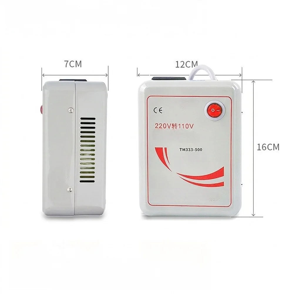 500W 1000W 110V to 220V Voltage Converter Step Down Transformer for Travel Home Office Use with Heat Dissipation