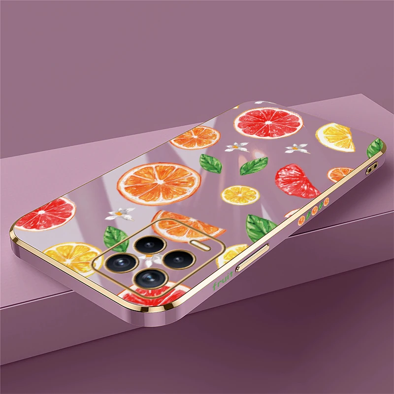 الفاخرة الفاكهة الليمون نمط جراب هاتف ل ممن لهم Realme 5 5i 5s 7 5G 6 برو 8i 7i 6i 8 برو لينة تصفيح سيليكون غطاء مقاوم للصدمات #6