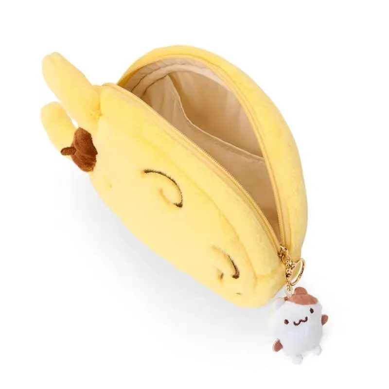 Kawaii Sanrio PomPom Purin Wallet Cute Embroidery Series Cartoon Anime Earphone Bag Small Pendant Anime Girl Holiday Gift